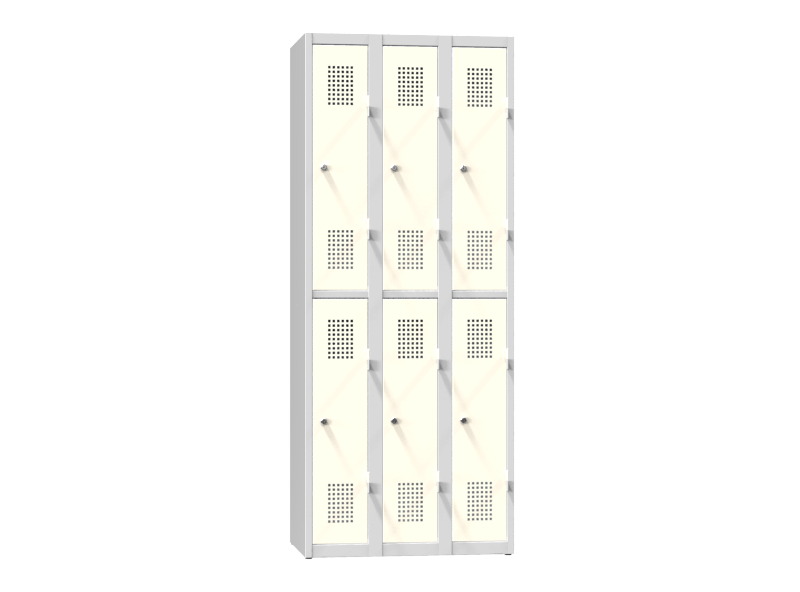 Kovová šatní skříň 6-box na soklu